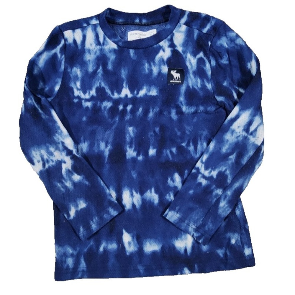 Abercrombie Kids Blue Tie Dye Fleece Sleep Shirt Long Sleeve‎ Top Size 7/8
